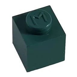 Modulex Brick 1 x 1 with M on Stud / Modulex Lemon