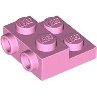Plate Special 2 x 2 x 2/3 with Two Studs On Side and Two Raised [Half Hollow Anti-stud] - Updated Version / Bright Pink