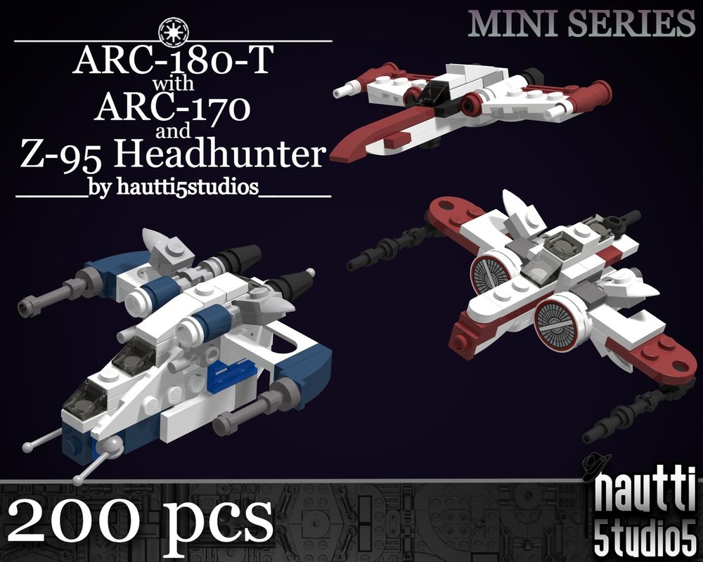 Lego ARC-180-T with ARC-170 and Z-95 Headhunter (Mini Series)