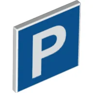 Road Sign Clip-on 2 x 2 Square [Thick Open O Clip] with Parking Sign Print / White