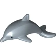 Animal, Dolphin with Black Eyes and White Pupils Print / Sand Blue