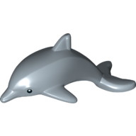Lego Animal, Dolphin with Black Eyes and White Pupils Print / Sand Blue