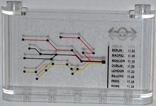 Lego Windscreen 1 x 6 x 3 with Train Map, Train Schedule with 'BERLIN 11:03' and Train Logo Pattern (Sticker) - Set 7937