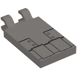 Tile Special 2 x 3 with 2 Clips with Black Lines/Armour Print / Dark Bluish Gray
