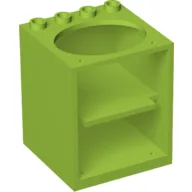 Belville, Cupboard 4 x 4 x 4 with Elliptical Hole for Sink / Lime