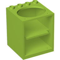 Lego Belville, Cupboard 4 x 4 x 4 with Elliptical Hole for Sink / Lime