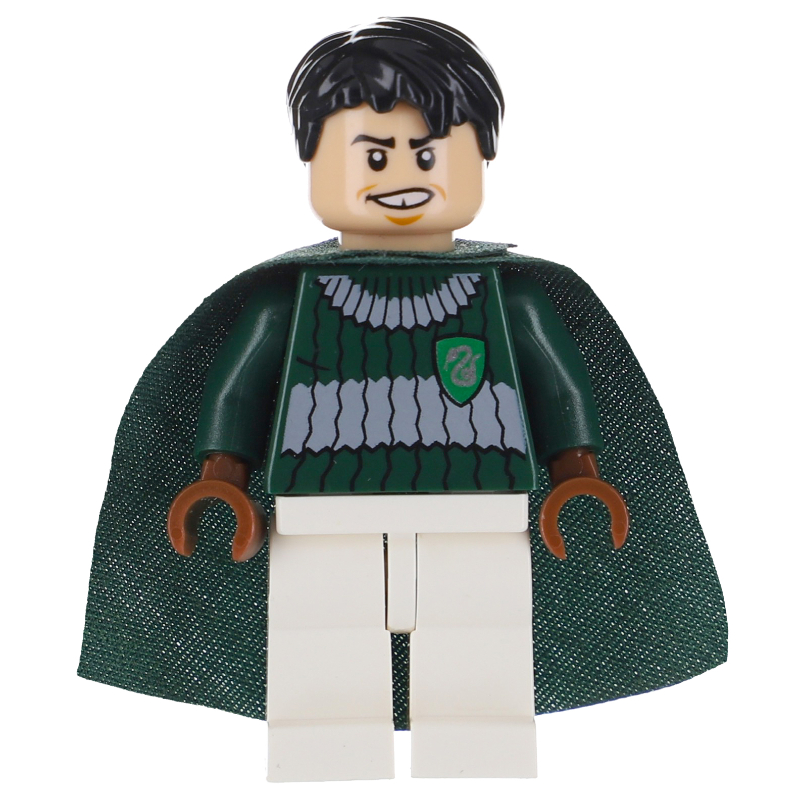Lego Marcus Flint, Dark Green, Dark Bluish Gray, and White Slytherin Quidditch Uniform - 3626c Head