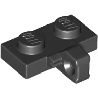Hinge Plate 1 x 2 Locking with 1 Finger on Side, without Groove / Black