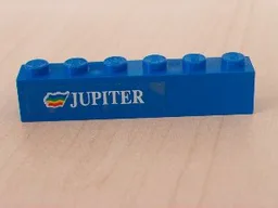 Brick 1 x 6 with White 'JUPITER' Text and Logo Pattern (Sticker) - Set 1955-1