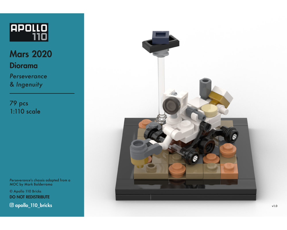 Lego Mars 2020 Diorama – Perseverance & Ingenuity [1:110 scale]