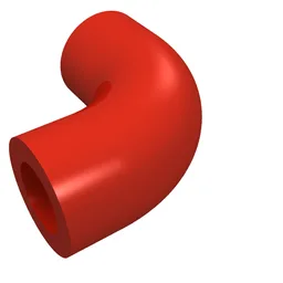 Brick Round 1 x 1 diameter Tube with 90 Degree Elbow (2 x 2 x 1) and Axle Holes (Crossholes) at each end / Red