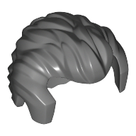Lego Hair Short Swept Back with Sideburns and Widow's Peak / Dark Bluish Gray
