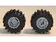 Wheel 11mm D. x 12mm, Hole Notched for Wheels Holder Pin with Black Tire Offset Tread Small Wide, Raised Groove (6014b / 60700) / Light Bluish Gray