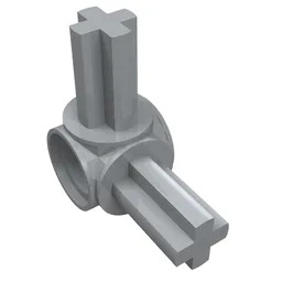 Technic Pin Connector Hub with 2 Perpendicular Axles / Light Bluish Gray
