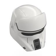 Lego Helmet, Raised Forehead, Angular Front, AT-RT Driver print / White