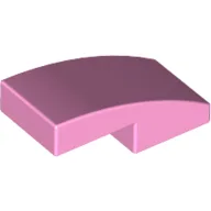 Brick Curved 2 x 1 No Studs [1/2 Bow] / Bright Pink