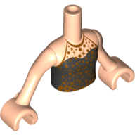 Lego Minidoll Torso Girl with Pearl Gold Stars Print, Light Nougat Arms and Hands / Light Nougat