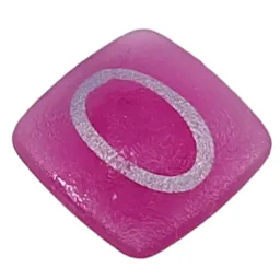 Clikits Icon, Square 2 x 2 Small with Pin and Silver 'O' Print / Trans-Dark Pink