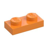 Lego Plate 1 x 2 / Medium Orange