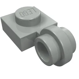 Plate Special 1 x 1 with Clip Light, Bar Hole [Thin Ring] / Light Gray
