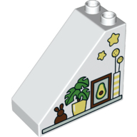 Lego Duplo Brick 4 x 2 x 3 Slope 45° with Plant in Pot, Framed Picture of an Avocado Print