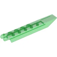 Hinge Plate 1 x 8 Locking with Angled Side Extensions, Squared Plate Underside, 7 Teeth / Trans-Green