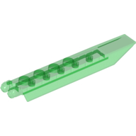Lego Hinge Plate 1 x 8 Locking with Angled Side Extensions, Squared Plate Underside, 7 Teeth / Trans-Green