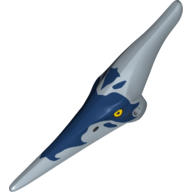 Lego Animal Body Part, Dinosaur, Pteranodon Head with Eyes and Dark Blue Stripes Print / Sand Blue