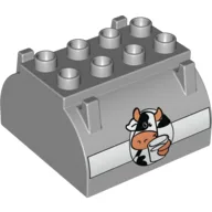 Duplo Container Tank, Upper Section with Cow Holding Glass of Milk Print / Light Bluish Gray