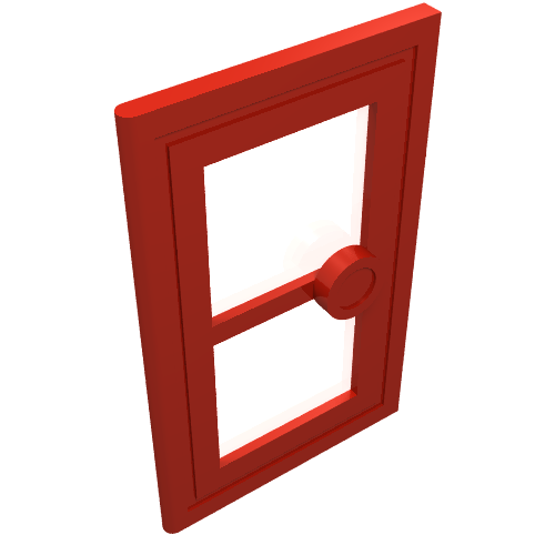 Lego Door 1 x 3 x 4 with Glass / Red
