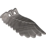 Creature Body Part, Wing 4 x 7 Left with Feathers and Handles for Clips / Flat Silver