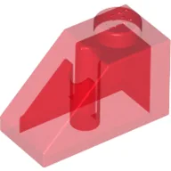 Brick Sloped 45° 2 x 1 with Bottom Pin / Trans-Red