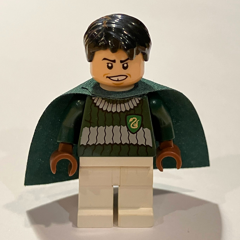 Lego Marcus Flint, Dark Green, Dark Bluish Gray, and White Slytherin Quidditch Uniform - 3626b Head