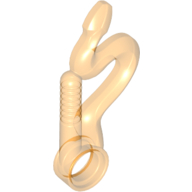 Lego Equipment Whip Bent with Snake Head and Pin Hole / Trans-Orange