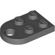 Plate Special 3 x 2 with Rounded End, Hole / Dark Bluish Gray
