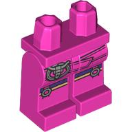 Lego Hips and Dark Pink Legs with Belt, Silver Bull Skull, Sand Blue/Yellow Straps print