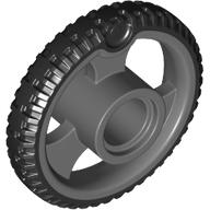 Lego Wheel 21 x 4 with Spokes with Black Tire pattern