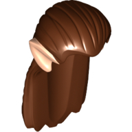 Lego Hair Long Straight with Light Nougat Elf Ears Print / Reddish Brown