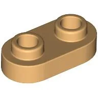 Plate Special 1 x 2 Rounded with 2 Open Studs / Warm Tan