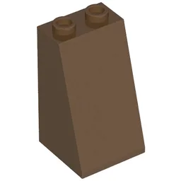 Brick Sloped 75° 2 x 2 x 3 [Hollow Studs] / Brown
