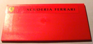 Lego Tile 8 x 16 with Bottom Tubes on Edges with Ferrari Logo and Black 'SCUDERIA FERRARI' Pattern (Sticker) - Set 8654