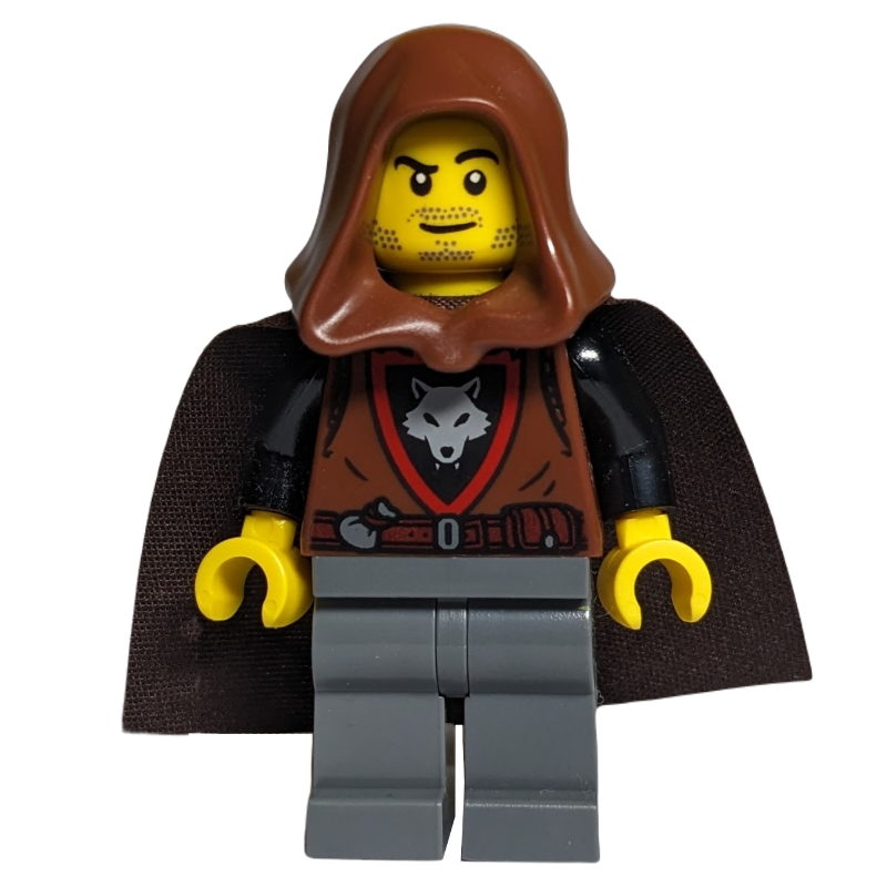 Lego Wolfpack, Reddish Brown Torso, Dark Bluish Grey Legs, Hood