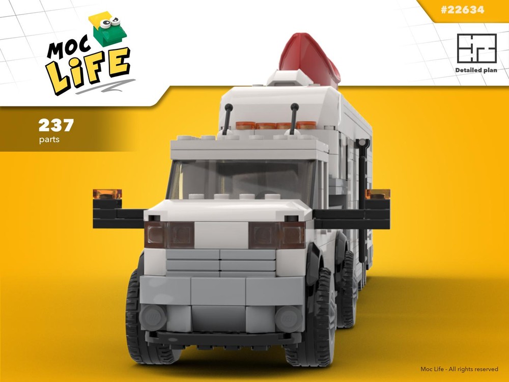 Lego Ram 1500 quad cab long bed with camping fifth wheels