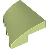 Brick Wedged, Curved 2 x 2 with Stud Notch Right / Yellowish Green