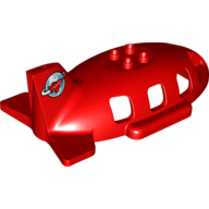 Lego Duplo Airplane Midsize Fuselage Upper with Tail with Airplane Circling Globe