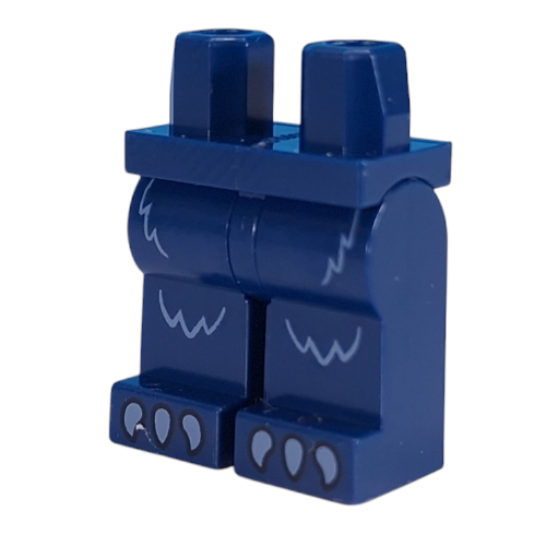 Lego Hips and Dark Blue Legs with Fur, Sand Blue Claws print / Dark Blue