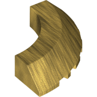 Lego Brick Round Corner 5 x 5 x 1 Slope, Bottom Cut Outs, No Studs, Flat Top / Pearl Gold