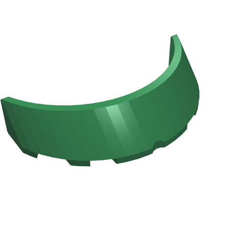 Lego Windscreen 3 x 6 x 1 Curved with 2 Circular Stud Holders in Bottom / Green