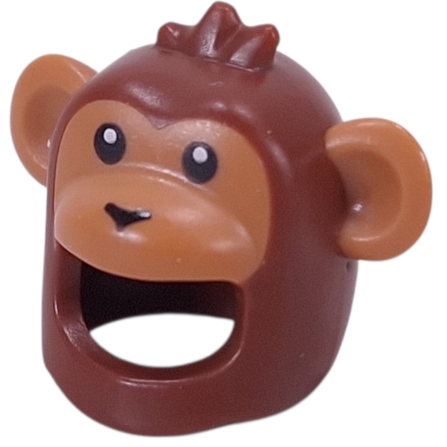 Lego Costume / Mask, Monkey with Medium Nougat Face, White Eyes, Nose print / Reddish Brown