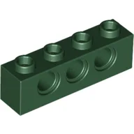 Technic Brick 1 x 4 [3 Pin Holes] / Dark Green